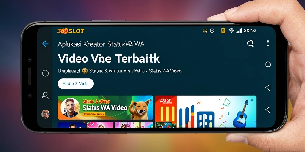 Antarmuka intuitif aplikasi Status WA Video 380SLOT yang menarik.