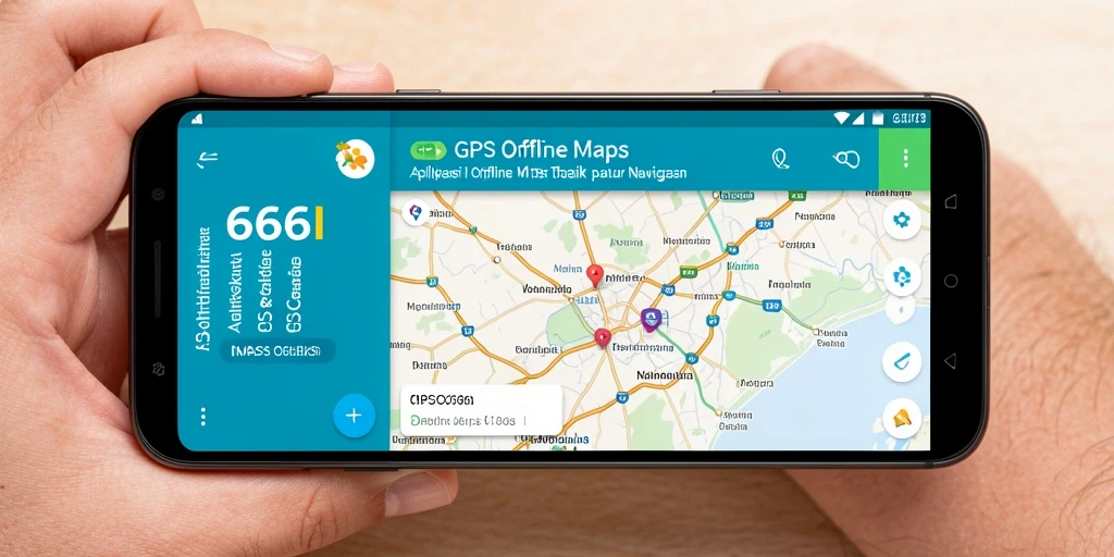 Tampilan antarmuka aplikasi GPS Offline Maps 666I yang user-friendly.