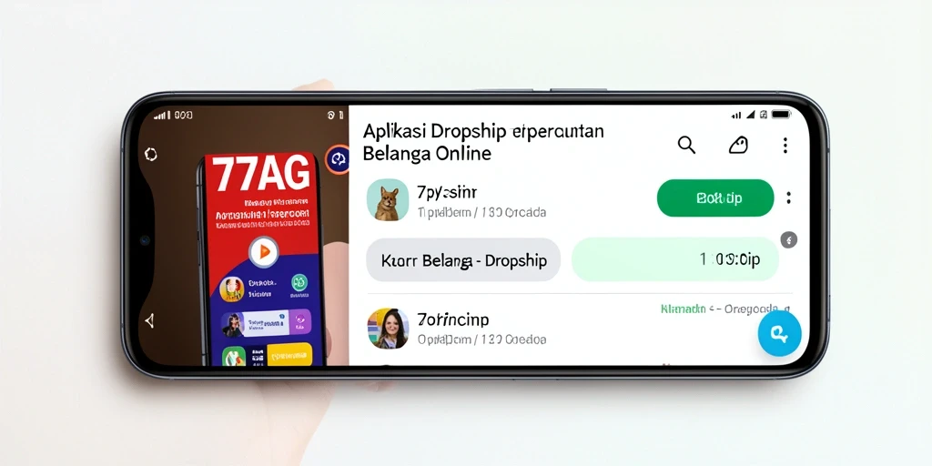Antarmuka aplikasi Dropship 77AG yang sederhana dan intuitif.