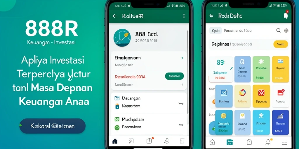 Antarmuka aplikasi 888R yang sederhana dan informatif.