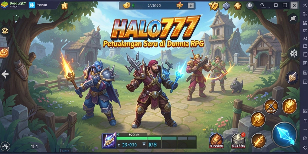 Tampilan antarmuka game RPG yang menarik dan fungsional.