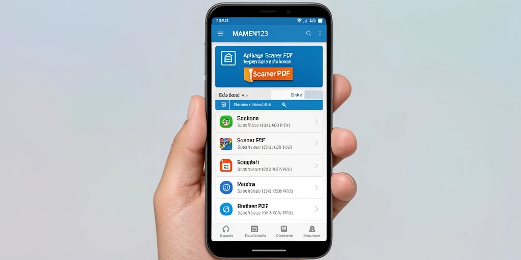 Antarmuka MAMEN123 menampilkan fungsi pemindaian PDF yang sederhana dan efisien.