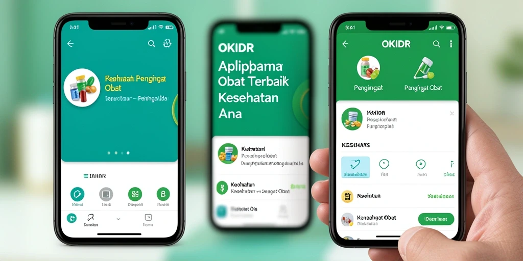 Antarmuka aplikasi OKIDR dengan fungsi pengingat obat yang jelas.