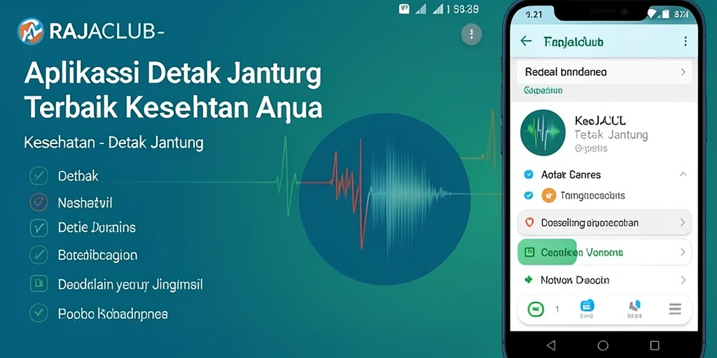 Screenshot RAJACLUB menunjukkan antarmuka pemantauan detak jantung yang sederhana dan informatif.