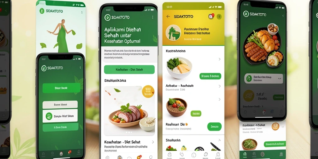 Screenshot utama SIDAKTOTO menampilkan antarmuka aplikasi Diet Sehat yang menarik.