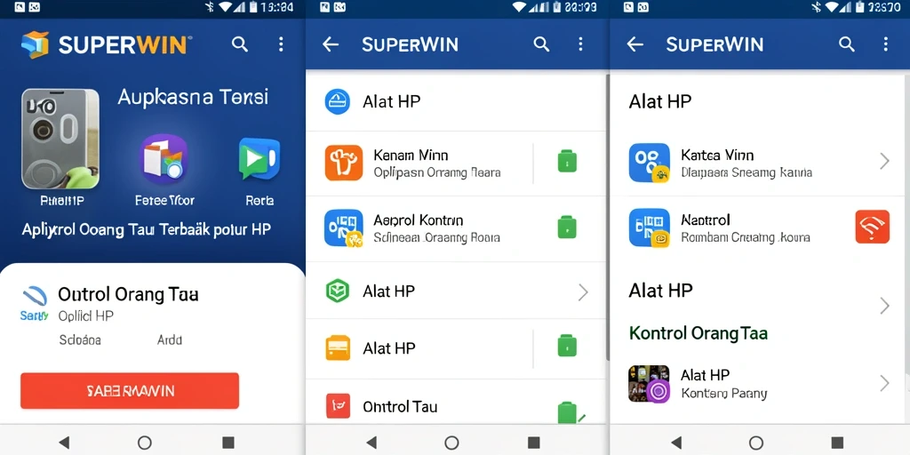 Tampilan antarmuka SUPERWIN untuk kontrol orang tua yang mudah digunakan.