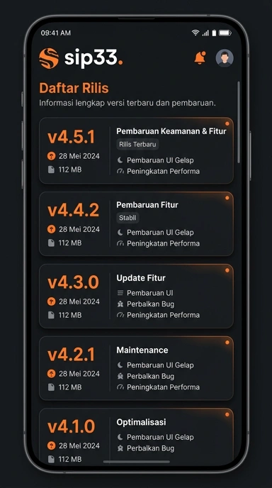 Riwayat Versi Sip33 untuk Pengguna Android